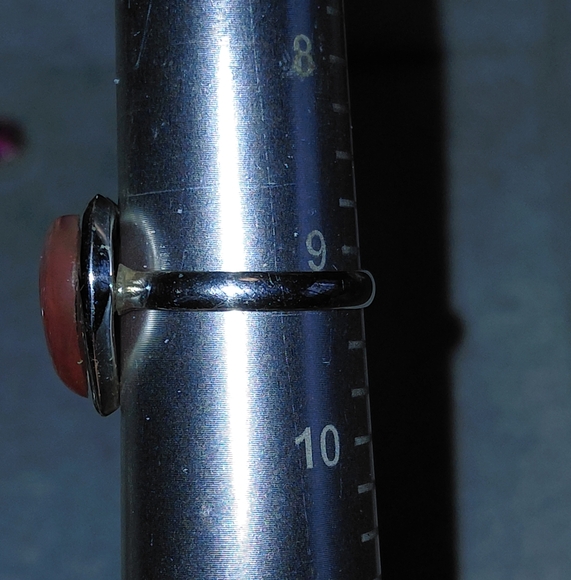 Strawberry Quartz Silver Heart Ring - Picture 14 of 15